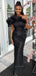 Sexy Black Sparkly One-shoulder Mermaid Long Prom Dress, PD3490
