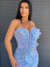 Sexy Sparkly Strapless Sweetheart Side-slit Mermaid Long Prom Dress, PD3498