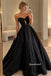 Strapless Bow Sparkle Tulle Evening Dress, Black Ball Gown Formal Gown, PD4381