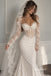 Sweetheart Sheer Corset Lace Mermaid Wedding Dress, Long Lace Sleeve Bridal Gown, WD3149