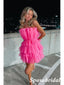 Sexy Barbie PInk Tulle Sweetheart A-Line Mini Dresses/ Homecoming Dresses, PD3574