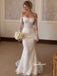 Off The Shoulder Long Sleeve Lace Wedding Dress, Mermaid Fit Bridal Gown, WD3154