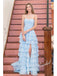 Elegant Chiffon Sweetheart Sleeveless Ruffled A-Line Floor Length Prom Dress, PD4084