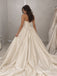 Strapless  Satin Wedding Dress, Lace Trim Corset Ballgown Bridal Gown, WD3144