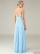 Sexy Spaghetti Straps Chiffon V-Neck Sleeveless Floor-Length A-Line Maxi Mermaid Bridesmaid Dresses, BD3443
