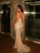 Sexy Spaghetti Straps Sleeveless Beaded Mermaid Maxi Prom Dress Wedding Party Dress, PD4044