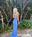 Sexy Halter V-Neck Sleeveless Open Back Side Slit Mermaid Long Prom Dresses, PD3873