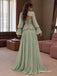 Mint Sweetheart Lace Corset Tulle Evening Dress, Strapless Twist Bodice Floor Length A-Line Gown,PD4350
