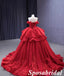 Elegant Red Oganza Sweetheart Sleeveless A-Line Ball Gown Long Prom Dress Formal Party Dress, PD3988