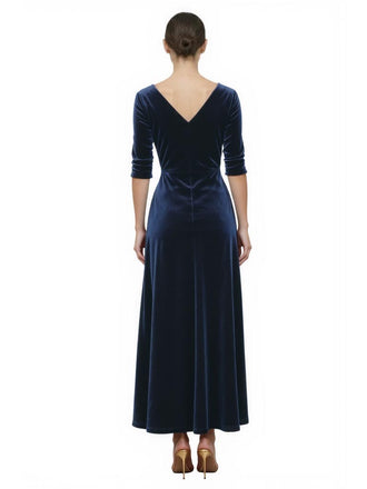 Elegant Velvet Half Sleeves Ankle-Length A-Line Mother Of The Bride Dresses, SFM005