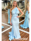 Sexy Convertible Soft Satin Mermaid Long Prom Dresses, PD3763