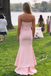 Sweet Crepe Spaghetti Straps Mermaid Floor Length Prom Dress, PD4094