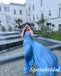 Sexy Blue Soft Satin Sweetheart Mermaid Prom Dresses With Train, PD3862