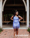 Shiny Sequin Lace One Shoulder Sleeveless Sheath Mini Dresses/ Homecoming Dresses, PD3603