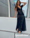 Shiny Black Sequin Lace Spaghetti Straps V-Neck Sleeveless Mermaid Long Prom Dresses, PD3928