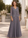 Lace Applique Grey Chiffon Two Piece Mother of the Bride Dress, SFM021
