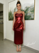 Sexy Spaghetti Straps Pleated Sparkly Liquid Metallic Midi Prom Dress, PD4053