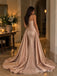 Blush Sweetheart Soft Satin Evening Dress, Strapless Beaded Corset Floor Length Mermaid Gown with Detachable Skirt,PD4353