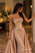 Blush Sweetheart Soft Satin Evening Dress, Strapless Beaded Corset Floor Length Mermaid Gown with Detachable Skirt,PD4353
