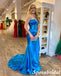 Sexy Elastic Satin Sweetheart Sleeveless Side Slit Mermaid Long Prom Dresses, PD3958