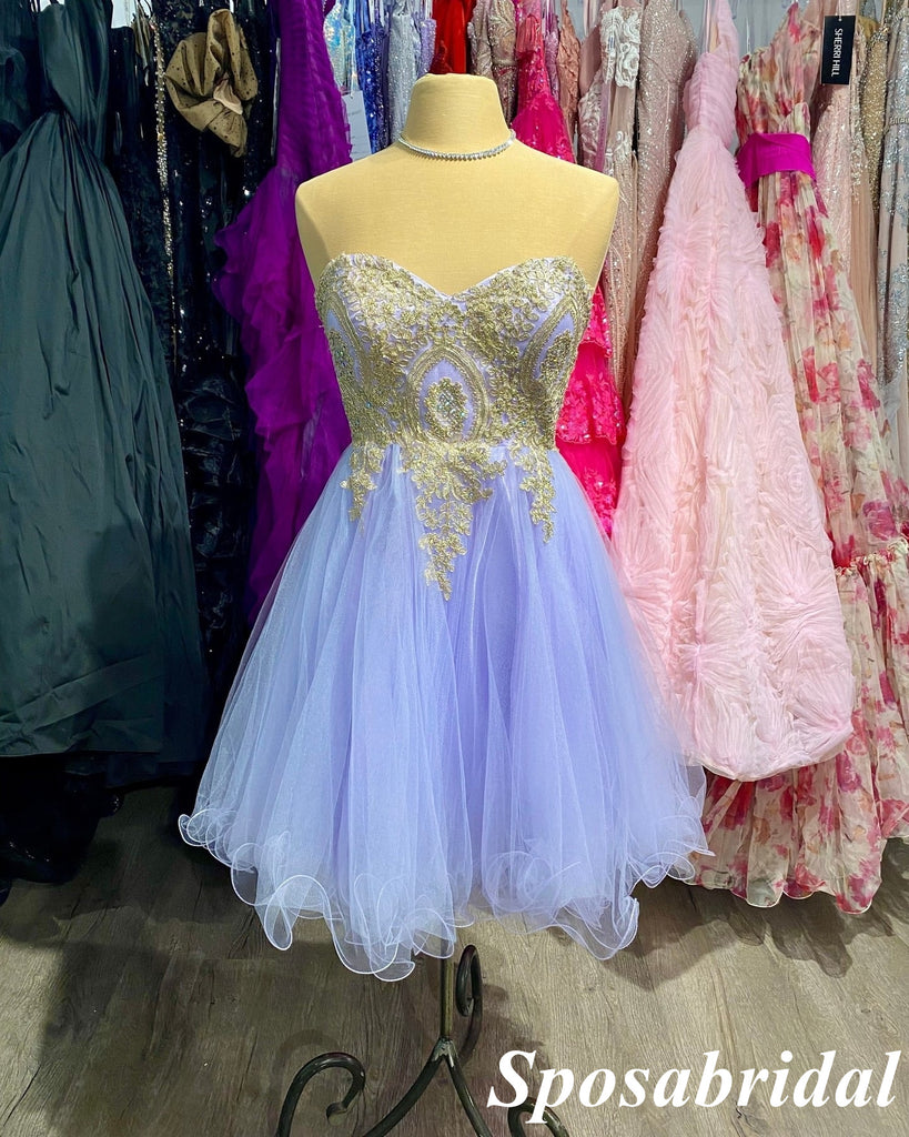 Sexy Tulle And Lace Sweetheart Sleeveless A-Line Mini Dresses/ Homecoming Dresses, PD3633