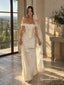 Off The Shoulder Short Sleeve Soft Satin Mermaid Wedding Dress, Lace Applique Corset Floor Length Bridal Gown,WD3139