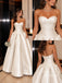 Strapless Sweetheart Satin Ballgown Wedding Dress, Voluminous Puff Skirt Bridal Gown, WD3150