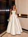 Strapless Sweetheart Satin Ballgown Wedding Dress, Voluminous Puff Skirt Bridal Gown, WD3150
