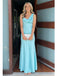 Ice Blue Spaghetti Straps Satin Mermaid Evening Dress, Formal Prom Gown, PD4135