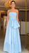 Elegant Satin Sweetheart Sleeveless A-Line Maxi Prom Dress with Bow, PD4046