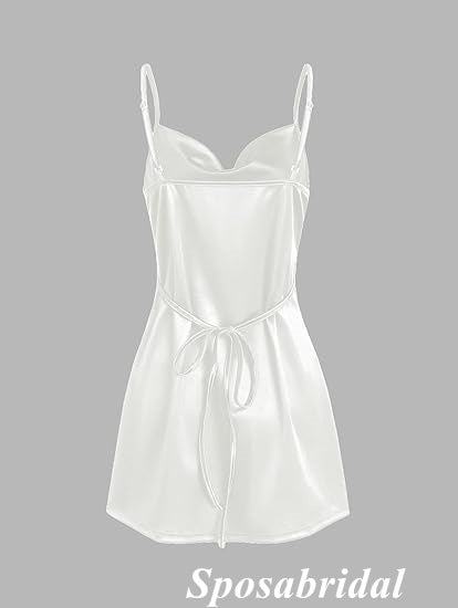 Sexy White Soft Satin Spaghetti Straps Sleeveless Sheath Mini Dresses/ Homecoming Dresses, PD3654