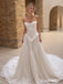 Strapless Sweetheart Tulle Wedding Dress, Lace Applique Corset Tiered Ruffle A-Line Bridal Gown,WD3140