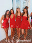 Sexy Mismatched Red Mini Dresses/ Homecoming Dresses, PD3610