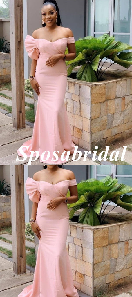 Off Shoulder Mermaid Maxi Long Wedding Guest Bridesmaid Dresses, BD3403