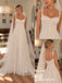 Square Neck Tulle Wedding Dress, Lace Applique Corset Bow Front A-Line Bridal Gown,WD3141