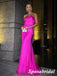 Sexy Fuchsia Pink Organza Sweetheart Sleeveless Mermaid Long Prom Dresses, PD3874