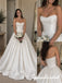Strapless Sweetheart Neck Satin Corset Bodice Ball Gown Wedding Bridal Dress, WD3129