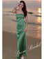 Simple Soft Satin Sweetheart Sleeveless Mermaid Maxi Prom Dress, PD4097