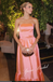 Sexy Soft Satin Sweetheart Sleeveless Side Slit A-Line Prom Dress, PD4057
