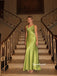 Cowl Neck Spaghetti Strap Satin Mermaid Evening Dress, Green Formal Gown, PD4380