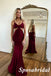 Sexy Soft Satin Spaghetti Straps  V-Neck Sleeveless Mermaid Long Prom Dresses, PD3902