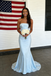 Sexy Light Blue Soft Satin Sweetheart Mermaid Bridesmaid Dress for Wedding Party, BD3445