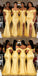 Gorgeous Yellow Off The Shoulder Satin Bridesmaid Dresses Mermaid Silhouette For Summer Weddings, BD3458