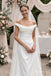 Off-The-Shoulder Draped Satin Sheath Wedding Dress,WD3134