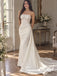 Strapless Sweetheart Neck Floral Appliqué Corset Bodice Satin Mermaid Wedding Bridal Dress, WD3130