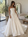 Strapless Ruched Satin A-Line Wedding Dress With Train,WD3133
