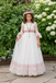 Vintage White and Pink Lace First Communion A-Line Flower Girl Dresses, FG1473