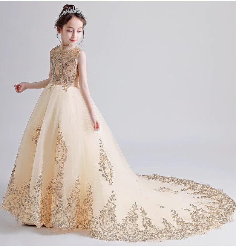 Little Wedding Guest Cap Sleeves Tulle Unique A-Line Flower Girl Dresses, FG1458