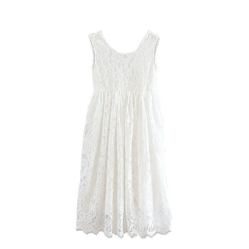 Cute Wedding Guest Dress Spaghetti Straps Lace Unique A-Line Flower Girl Dresses, FG1460