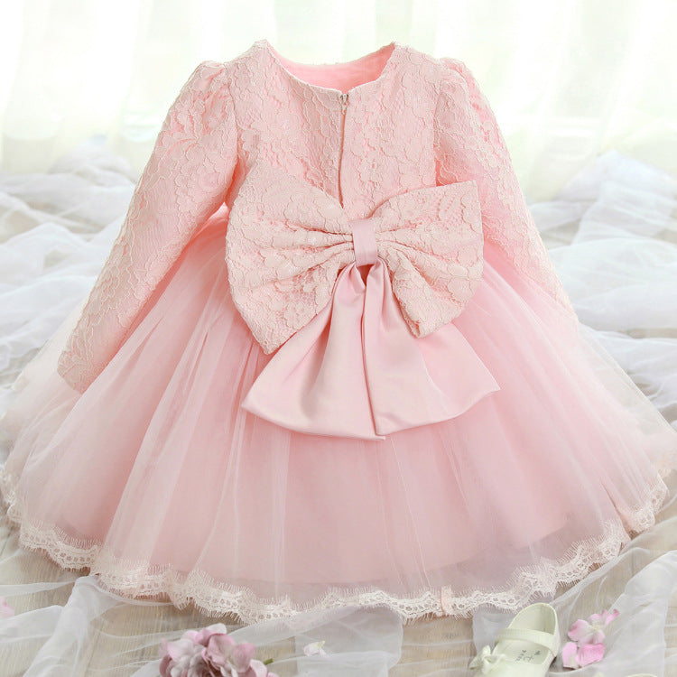 Cute Wedding Guest Dress Long Sleeves Tulle And Lace Unique A-Line Flower Girl Dresses, FG1461